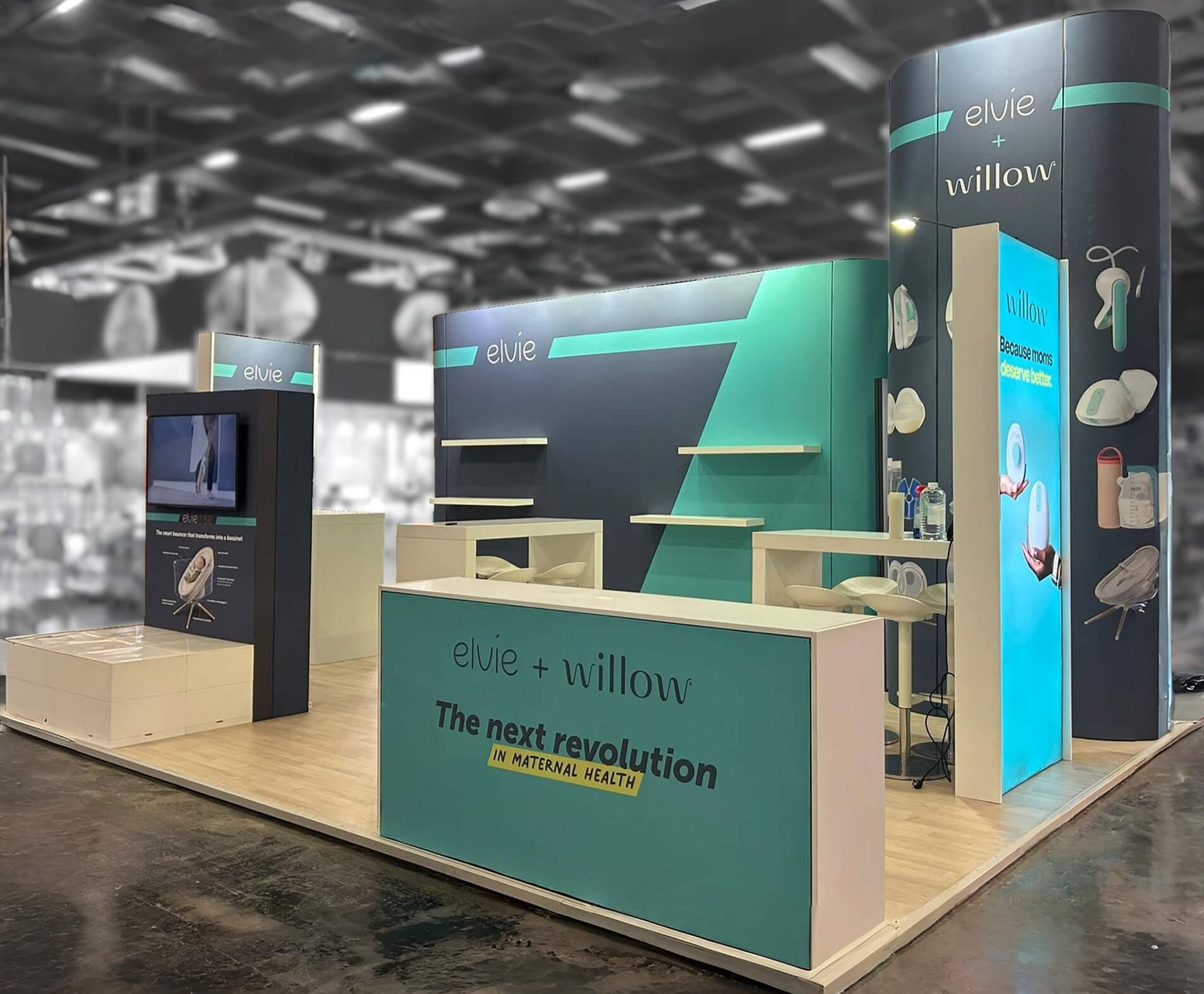 trade show booth for Elvie & Willow for Kind & Jugend beurs 2025