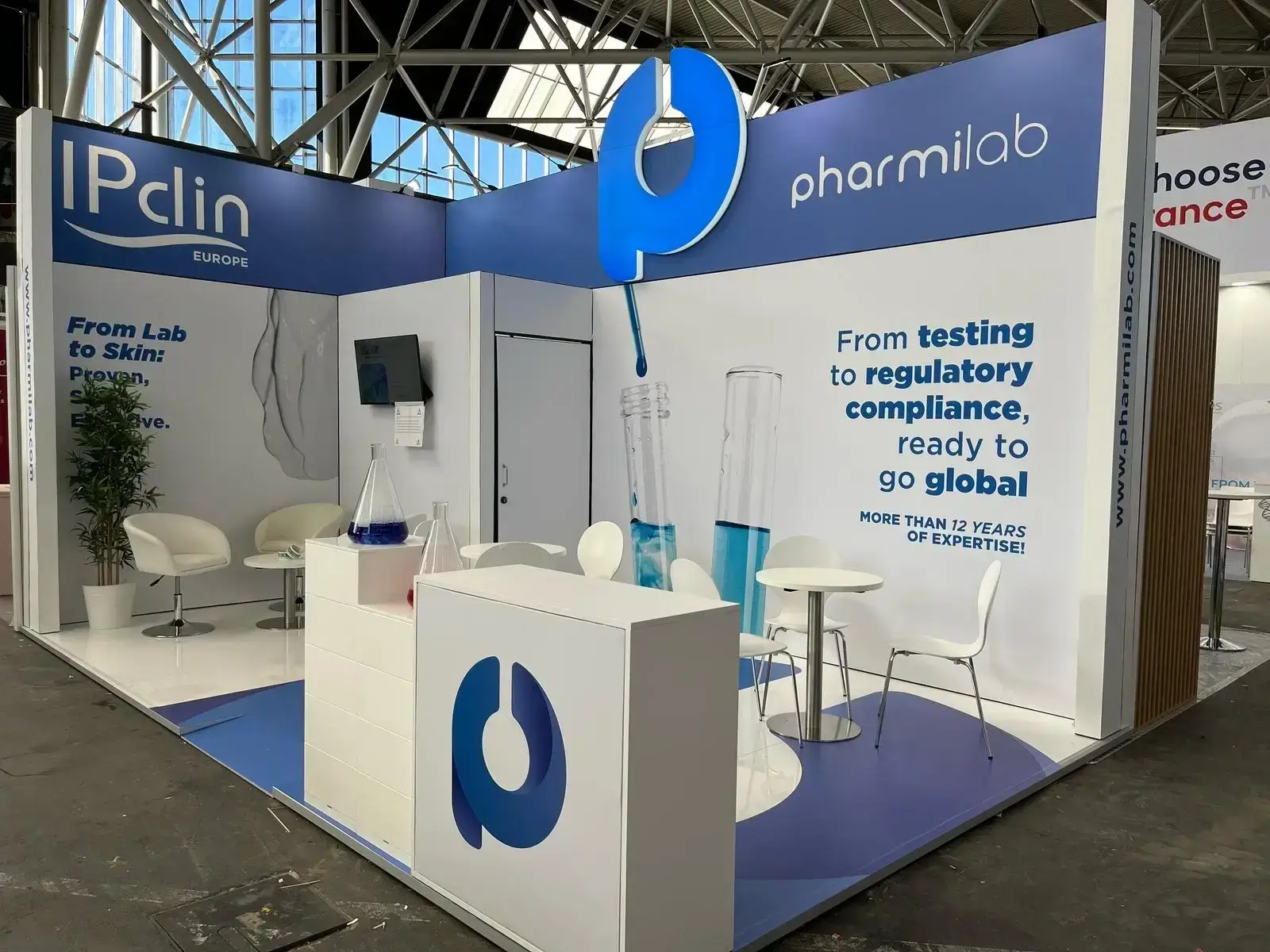 Trade Show Booth for Pharmilab at In-Cosmetics Global 2025, Amsterdam