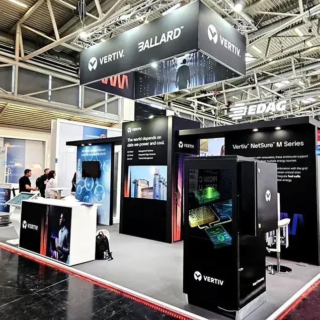 Trade Show Booth for Vertiv at Intersolar, Munich